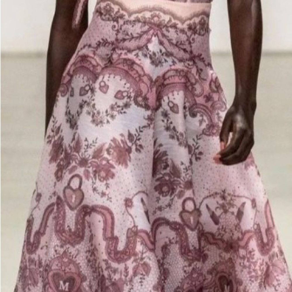 Designer-Style Pink Ruffled Two-Piece Dress Set - Picture 7 of 11